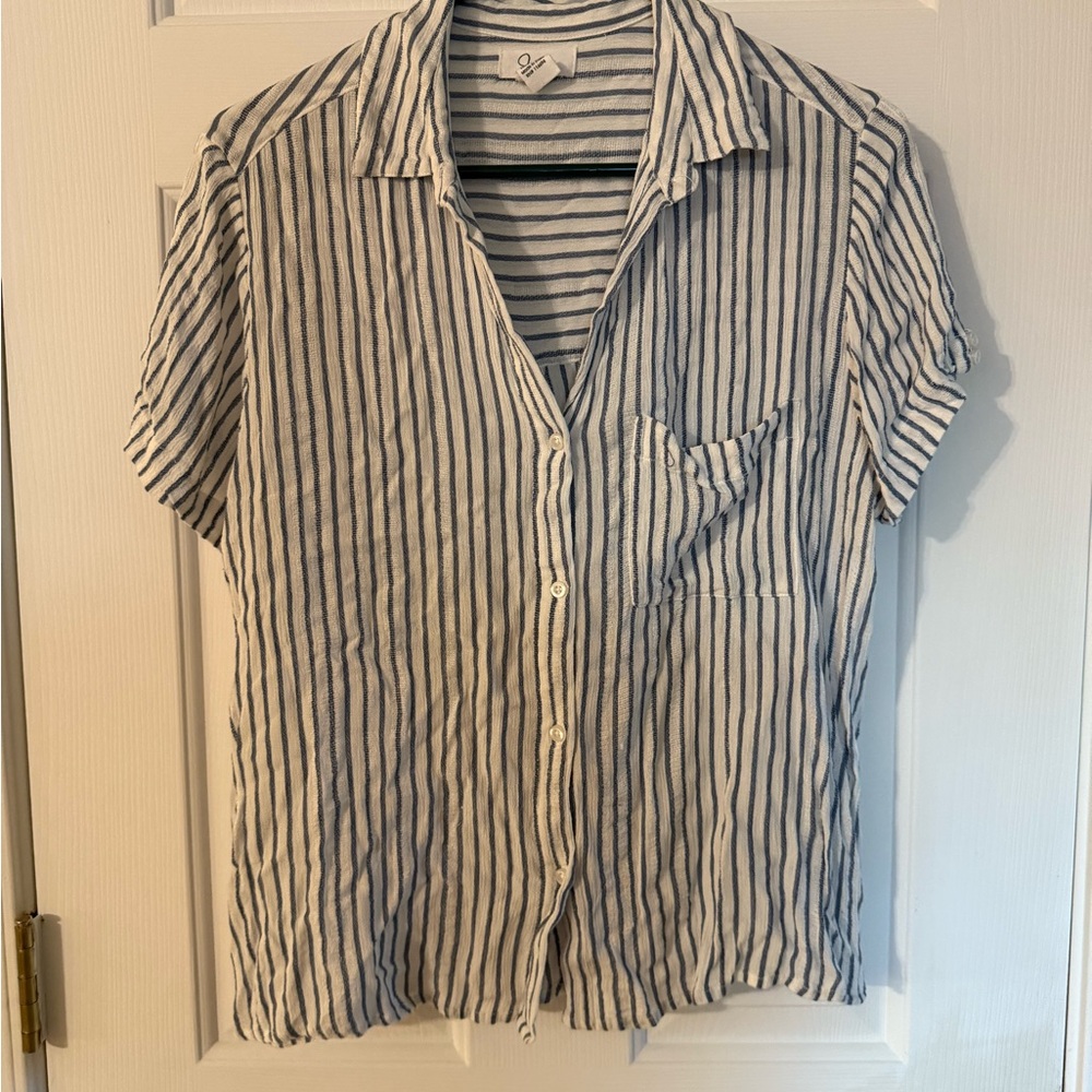 Striped Blue and White Men's Shirt